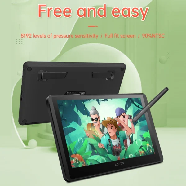 LCD Graphics 11.6in Drawing Tablet with Screen 8192 Levels 1366x768 Display with Battery-Free Stylus Tilt Fit for Windows PC - Image 4