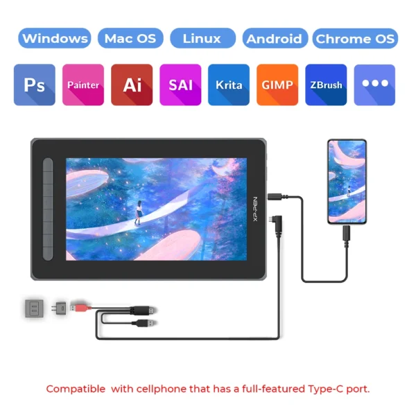 XPPen Artist 12 2nd Gen 12 Inch Graphic Tablet Monitor 8192 Levels 60 Tilt X3 Stylus Art Drawing Tablet For Android Windows Mac - Image 5