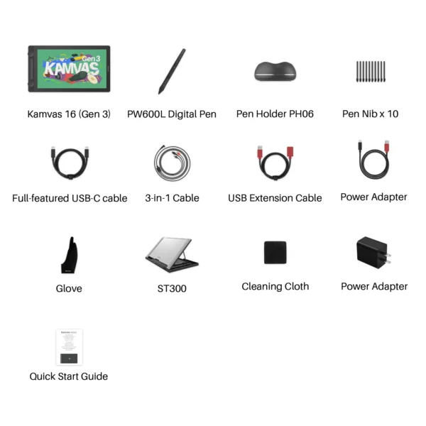 HUION Kamvas 16 (Gen 3) Drawing Tablet with Screen 15.8 Inch Canvas Glass Graphic Drawing Monitor 99%sRGB 16384 PenTech 4.0 - Image 5