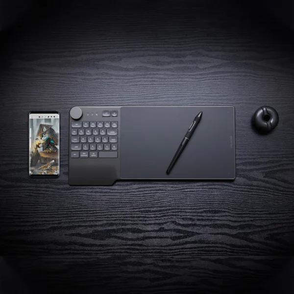 HUION KD200 Wireless Drawing Tablet Inspiroy Keydial Bluetooth Graphic Tablet+Keyboard Dial 5 Customized Express Keys 8.9x5.6 - Image 6