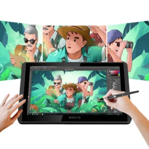LCD Graphics 11.6in Drawing Tablet with Screen 8192 Levels 1366x768 Display with Battery-Free Stylus Tilt Fit for Windows PC